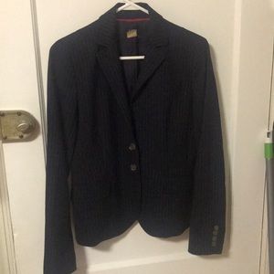 J. Crew Black and White Striped Blazer